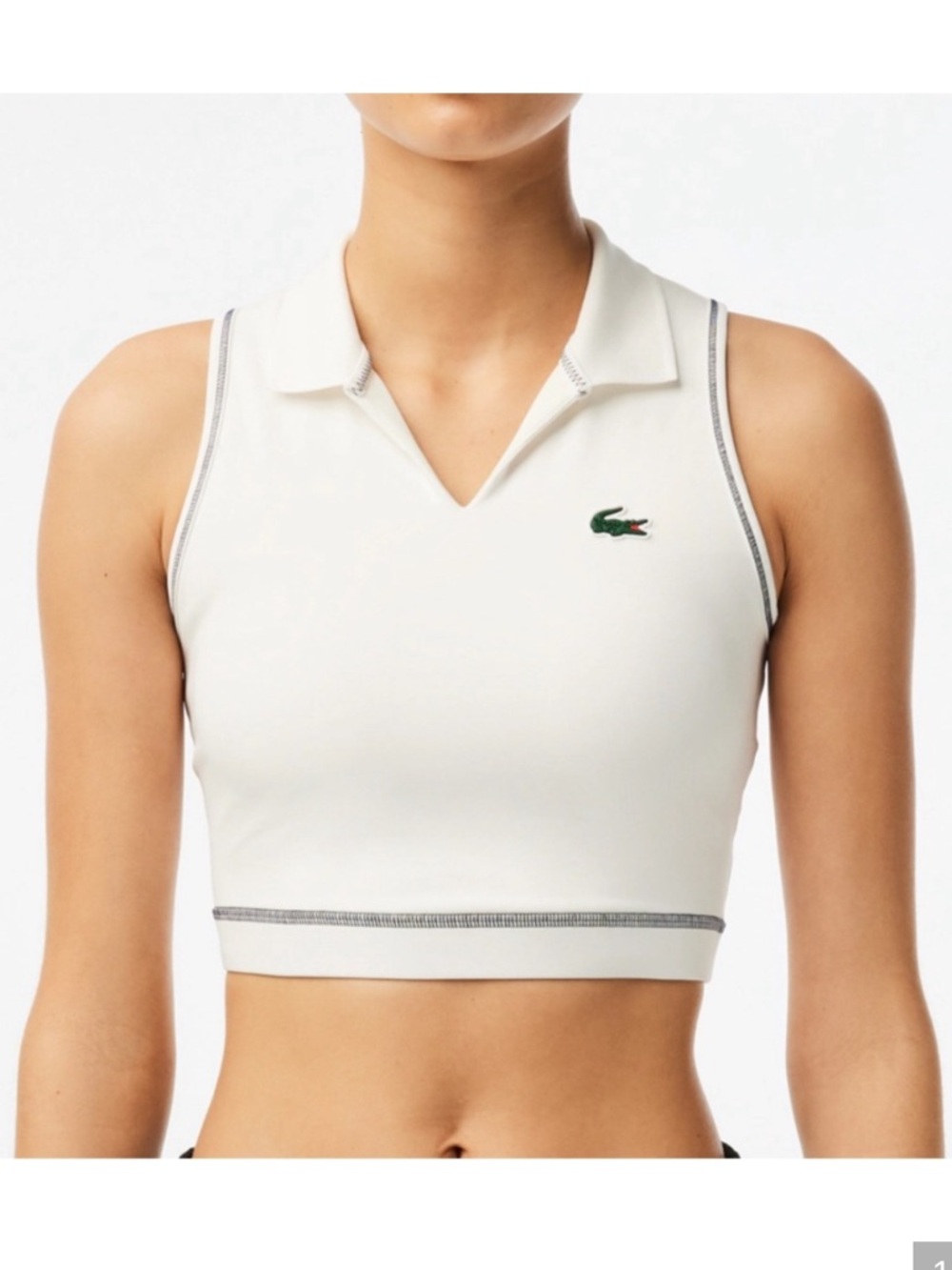 Lacoste Sport Polo Style Sports Bra - White